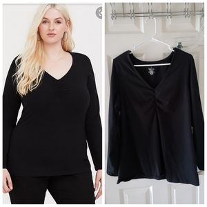 Black front ruched foxy